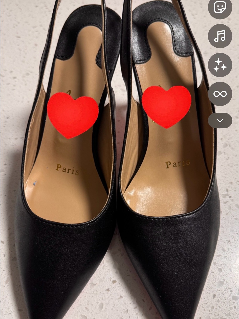 Paris Black Satin Pointed-Toe Slingback Pumps